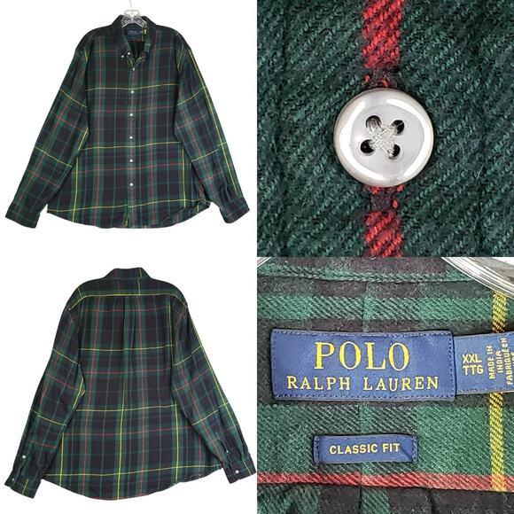 Polo Ralph Lauren Other - Polo Ralph Lauren Oxford Shirt Men's Size XXL Green Plaid LS Button Down
